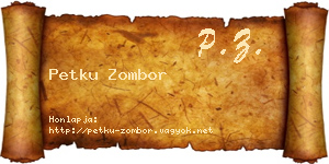 Petku Zombor névjegykártya